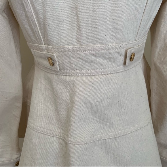 Co Brand Denim Avec Francois Girbaud Ivory A-Line Peplum Jacket Size Small - Picture 10 of 12